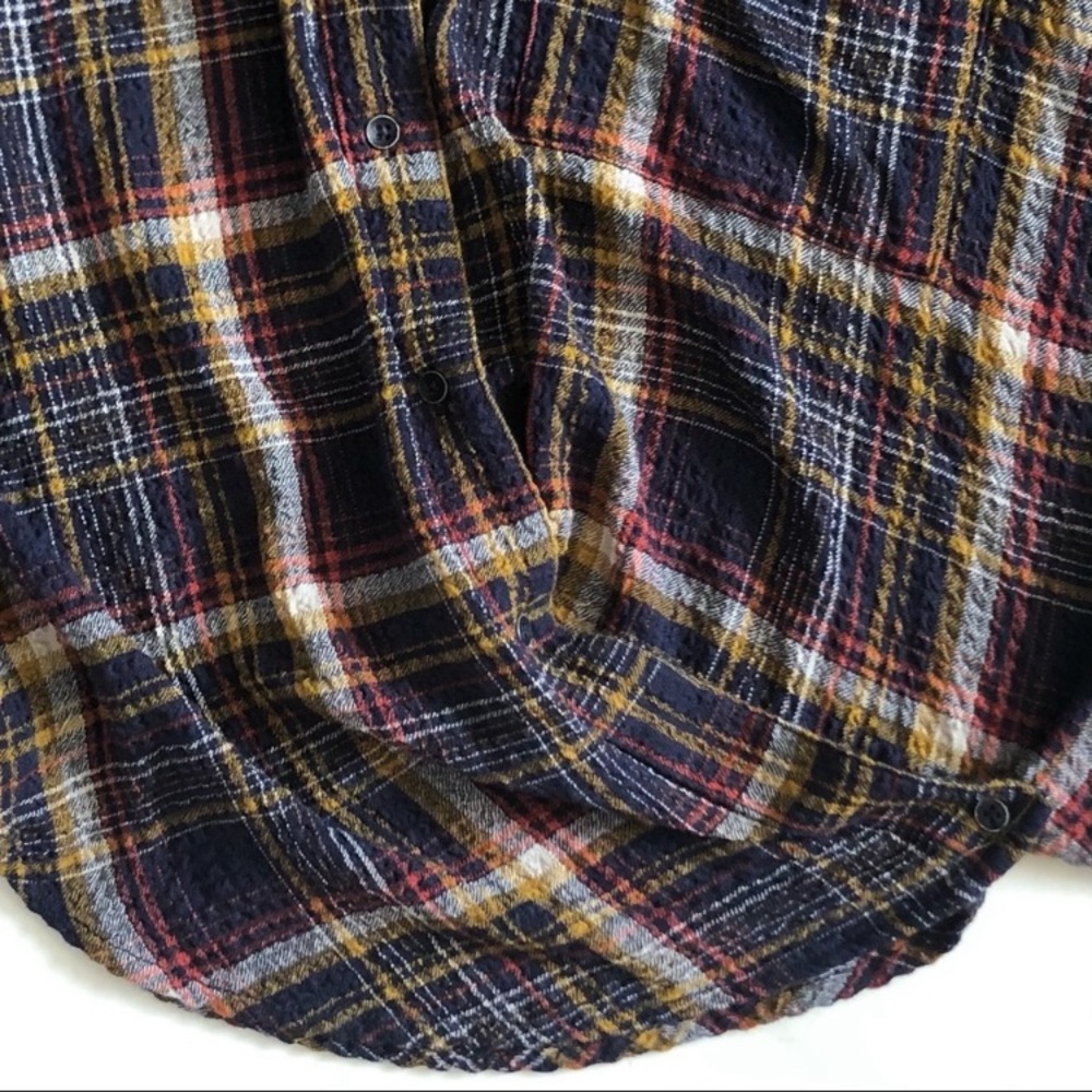 Free People Hidden Valley Plaid Button Front Shirt We The Free - Picture 7 of 16